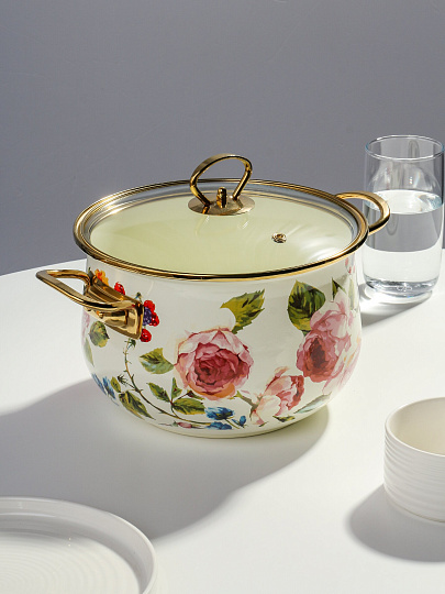 Кастрюля 4 л, крышка стекло, Daniks, Pions, индукция