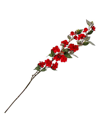 Цветок искусственный декоративный Ветвь с цветами, 90 см, красный, Y4-7920