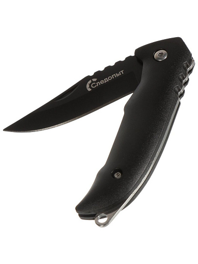 Нож туристический, сталь, клинок 64 мм, черная ручка, Следопыт, PF-PK-31