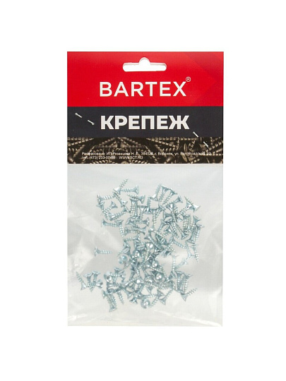 Саморез универсальный, диаметр 3х12 мм, 100 шт, оцинкованный, пакет, Bartex