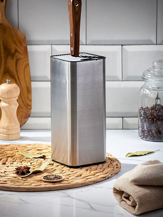 Подставка для ножей, нержавеющая сталь, 11х11х22 см, Y4-5430