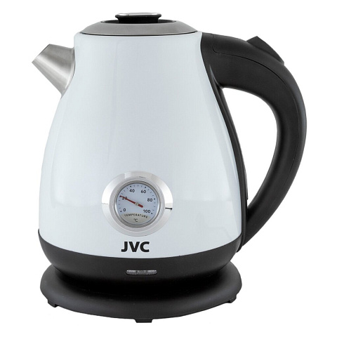 Чайник электрический JVC, JK-KE1717, белый, 1.7 л, 2200 Вт, скрытый нагревательный элемент, нержавеющая сталь