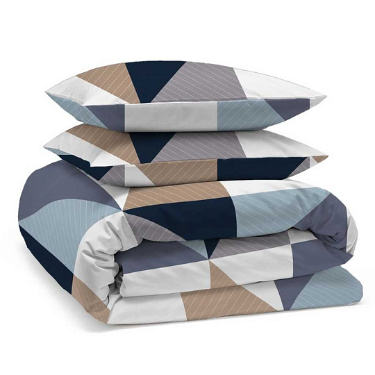 Постельное белье 2-спальное, простыня 215х220 см, 2 наволочки 70х70 см, пододеяльник 175х215 см, Bravo, поплин, Дувр 5841-1+5841а-1