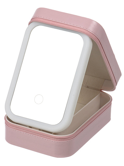 Зеркало-органайзер 16.5х11.5х6 см, розовое, Y4-11507