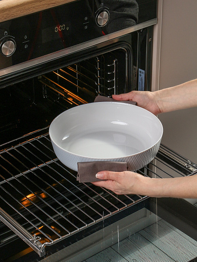 Форма стеклокерамика, 26 см, круглая, серая, Luminarc, Smart Cuisine Wavy Granit, X1633