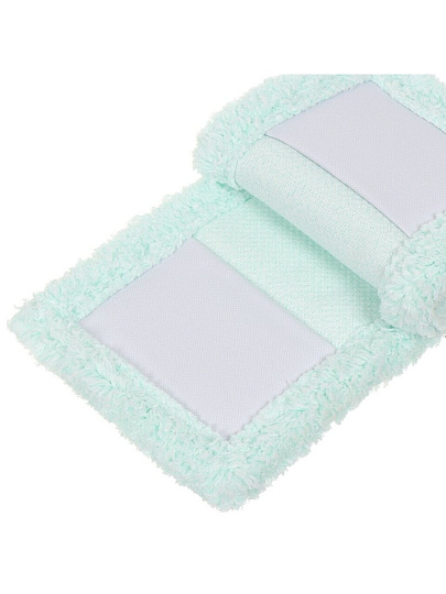 Сменный блок для швабры микрофибра, 43х13 см, плоский, прямоугольный, меланж-белый, Марья Искусница, HD1009U-R-mel-332+wht