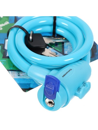 Замок велосипедный тросовый, Авангард, Техно, 1000 мм, ВС-Т10, аква, 7324