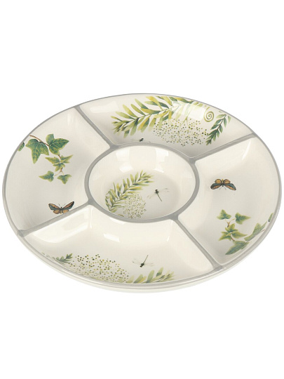 Менажница керамика, 26 см, 5 секций, Prima Collection, Дикий папоротник, PC75WF5