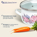 Кастрюля эмалированная сталь, 3 л, крышка стекло, Сантэкс, Гортензия, 1-2430112, индукция - фото 7