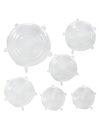 Крышка для посуды растягивающаяся, силикон, 6-20 см, 6 шт, Y4-9572