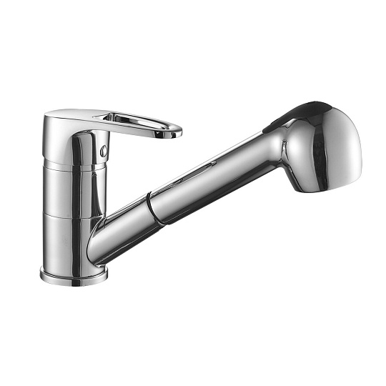 Смеситель одноручный для кухни с вытяжным изливом, картр. 40 мм, хром, DECOROOM, DR70023