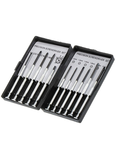Набор отверток для точных работ, 11 предметов, CrV сталь, для мобильных телефонов, SPE13806-18