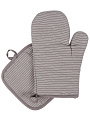 Набор кухонный 2 шт, варежка 30х17 см, прихватка 17.5х17.5 см, полиэстер, серый, B180064 - фото 2