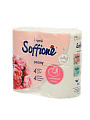 Туалетная бумага Soffione, Imperial Peony, 4 слоя, 4 шт, 15.6 м, с втулкой, белая - фото 2