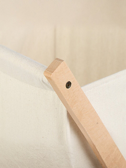 Корзина для белья, 39х62 см, прямоугольная, дерево, текстиль, бежевая, Y4-7885
