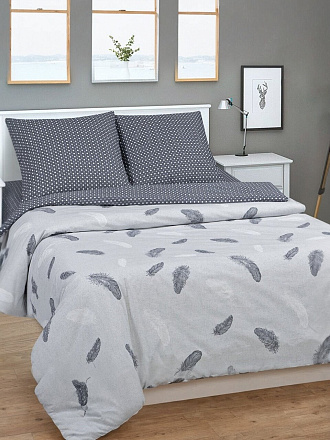 Постельное белье 1.5-спальное, простыня 140х200 см, 2 наволочки 70х70 см, пододеяльник 145х215 см, простыня на резинке, АртПостель, поплин, Феникс