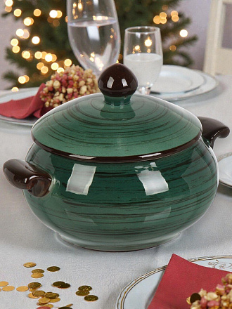 Горшок керамика, 0.4 л, Малахит, Y4-9036