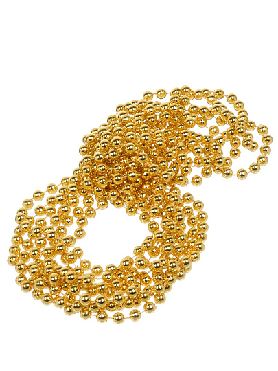 Бусы новогодние пластик, 0.8х500 см, круглые, золотые, SY18ZL-81 G