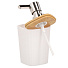 Набор для ванной 6 предметов, белый, пластик, ведро, ершик, стакан, подставка для зубных щеток, дозатор, мыльница, Y4-7865 - фото 4