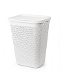 Корзина для белья, 55 л, 44х35.5х58.5 см, пластик, белая, с крышкой, Альтернатива, Элемент, М8901 - фото 5