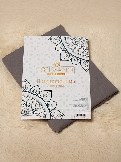 Пододеяльник евро, 200 х 220 см, 100% хлопок, поплин, серый, Silvano, Марципан, 300011