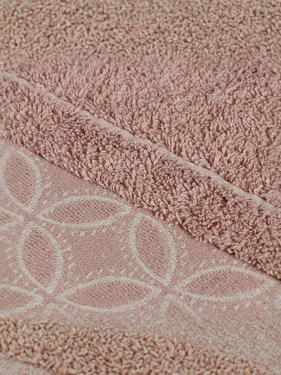 Полотенце банное 50х90 см, 100% хлопок, 550 г/м2, Фелиция, Barkas, пудрово-бежевое, Узбекистан, AI-1103006