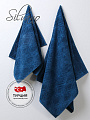 Набор полотенец 2 шт, 100% хлопок, 480 г/м2, Silvano, Тинто, синий, Турция - фото 3