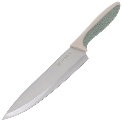 Нож кухонный Daniks, Verde, шеф-нож, нержавеющая сталь, 20 см, рукоятка пластик, JA20206748-BL-1