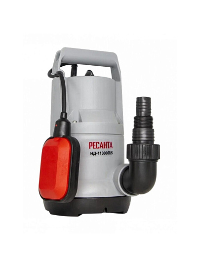 Насос дренажный, Ресанта, 400 Вт, глубина погружения 8 м, максимальный напор 8 м, 11 м³/ч, НД-11000П/5
