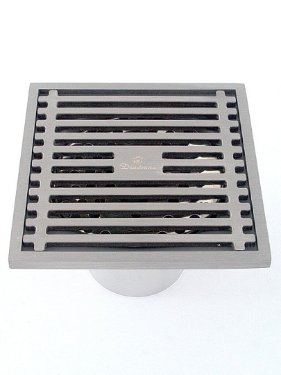 Трап канализационный прямой, 50 мм, 100х100 мм, Diadonna, нержавеющая сталь, DS43-100S