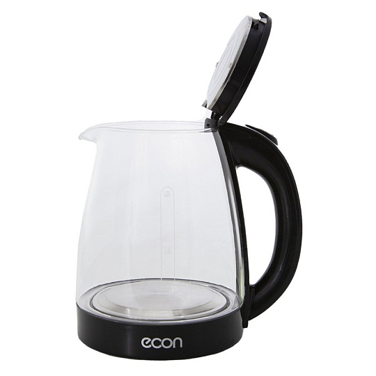 Чайник электрический Econ, ECO-1845KE, 1.8 л, 1500 Вт, скрытый нагревательный элемент, стекло