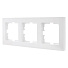 Рамка трехпостовая, горизонтальная, пластик, белая, без вставки, Lezard, Vesna, 742-0200-148 - фото 2