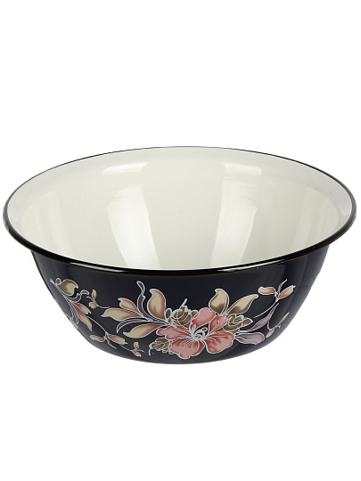 Миска эмалированная сталь, круглая, 10.5 см, 4 л, с рисунком, Керченский металлургический завод, 40315-143/5, в ассортименте