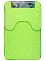 Набор ковриков для ванной и туалета, 2 шт, 0.5х0.8, 0.4х0.5 м, полиэстер, салатовый, Камешки, Y4-11229 - фото 3