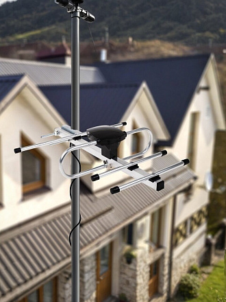 Антенна телевизионная DVB-T2, 7 дБ, цифровое тв, Rexant, RX-407, наружная, 34-0407