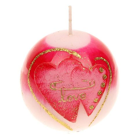 Свеча декоративная, 8 см, Два сердца шар Bartek candles