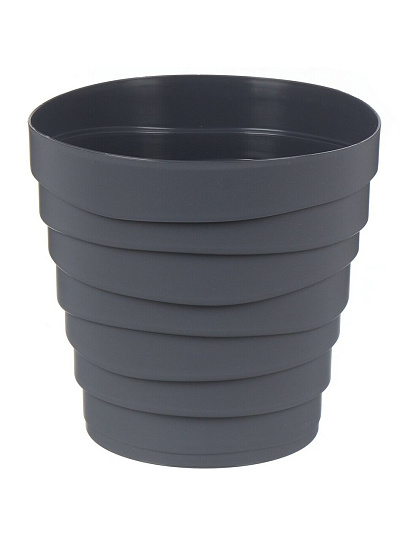 Кашпо пластик, 2.25 л, универсальное, антрацит, La Decoro, Бархан, КШ-4318