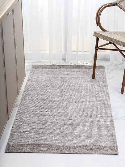 Ковер интерьерный 0.75х1.6 м, Лаос, прямоугольный, без рисунка, светло-серый, 285 X