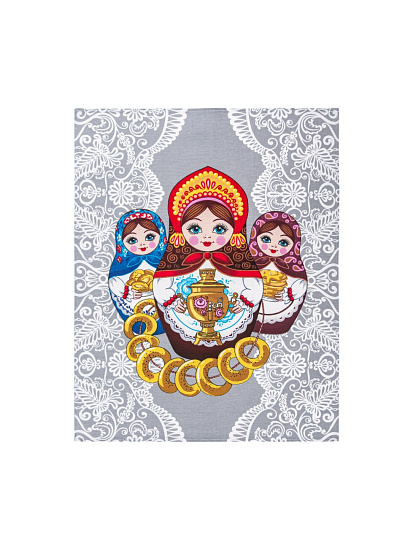 Набор полотенец кухонных 3 шт, 45х60 см, рогожка, 100% хлопок, АртДизайн, Марфа, Россия