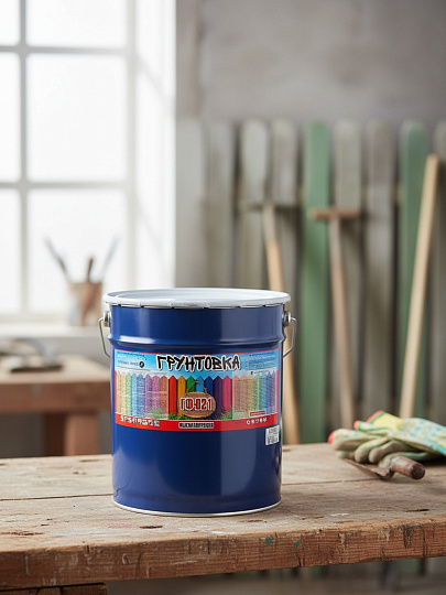 Грунтовка алкидная, Zabor, ГФ-21, быстросохнущая, для внутренних и наружных работ, серая, 20 кг