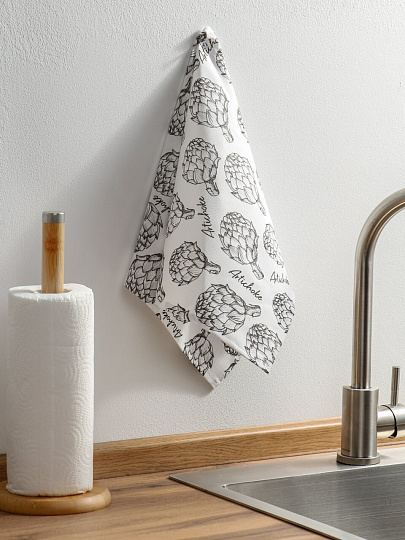 Полотенце кухонное 35х60 см, 100% хлопок, рогожка, Традиция, Артишоки, Россия, 6029