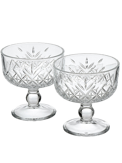 Ваза для мороженного стекло, 2 шт, 270 мл, 10.25 см, бесцветная, Pasabahce, Timeless, 51759B