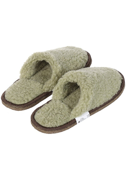 Тапки для женщин, шерсть, зеленые, р. 39-40, закрытые, ТМ002ЗЛ