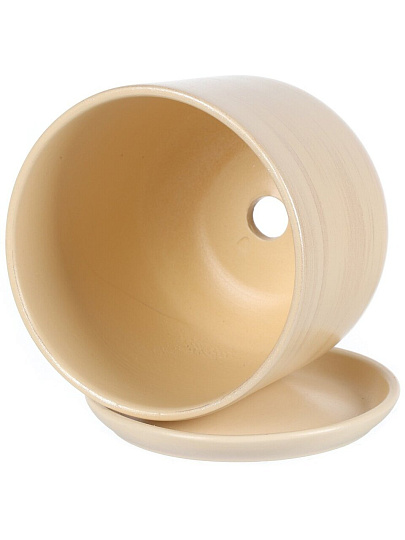 Горшок керамика, 1.5 л, 15х15.5 см, бежевый, Галактика №3, 008645