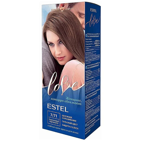 Краска для волос, Estel, Love, 7/71, коричневый перламутр, 1150 мл