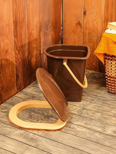 Ведро-туалет пластик, 17 л, в ассортименте, Альтернатива, М1319