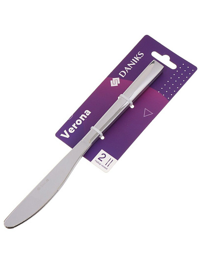 Нож нержавеющая сталь, 2 предмета, столовый, Daniks, Verona
