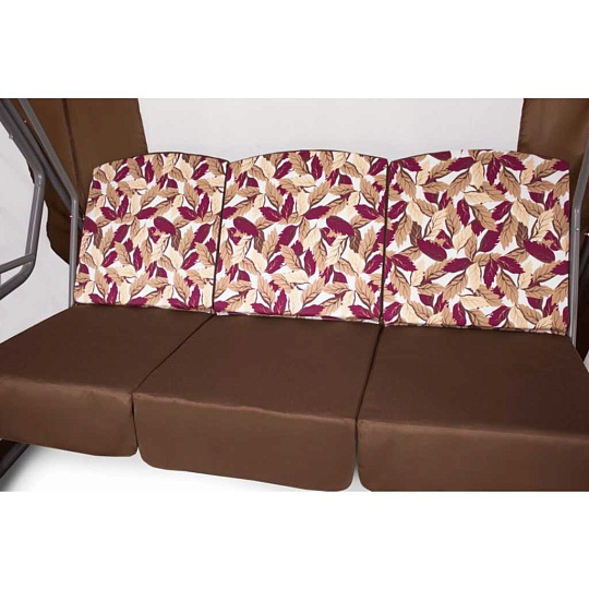 Качели садовые 3-местные, 212х130х195 см, 300 кг, Arno, Рандеву Люкс, раскладываются в кровать, с москитной сеткой, коричневые, 2016-КД-43/Л, тент, металл