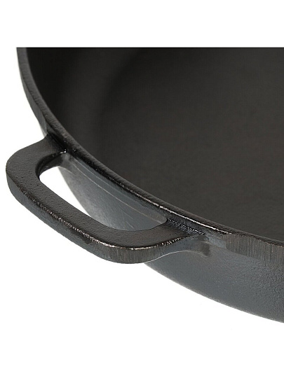 Сковорода чугун, 22 см, Гардарика, литая ручка, с ушком, индукция, 00122