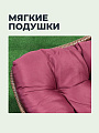 Подвесное кресло Кокон, 1-мест, 125х105х195 см, 100 кг, Груша, кофейное, ротанг, подушка бордовая, Y6-1803 - фото 2